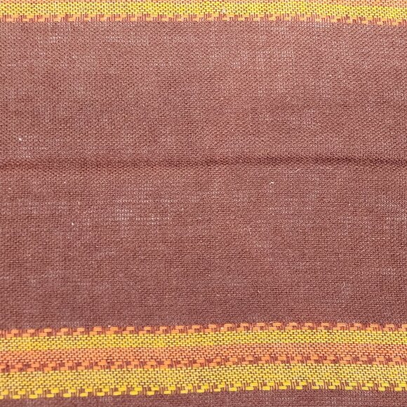 Vintage Handwoven Napkins With Brown & Orange Stripes Boho Design - Picture 5 of 8